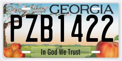 GA license plate PZB1422