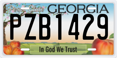 GA license plate PZB1429