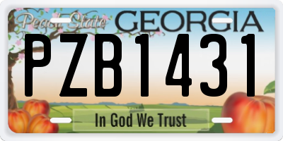 GA license plate PZB1431