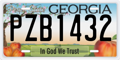 GA license plate PZB1432