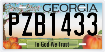 GA license plate PZB1433