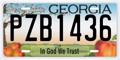 GA license plate PZB1436