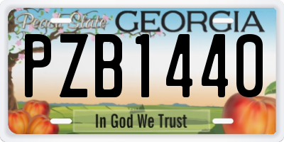 GA license plate PZB1440