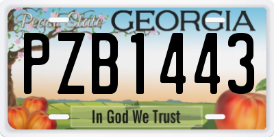 GA license plate PZB1443