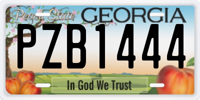 GA license plate PZB1444