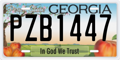 GA license plate PZB1447