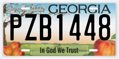 GA license plate PZB1448
