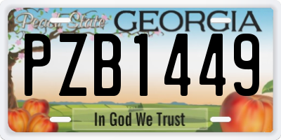 GA license plate PZB1449