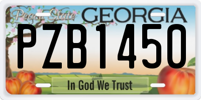 GA license plate PZB1450