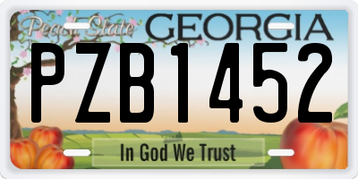 GA license plate PZB1452