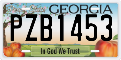 GA license plate PZB1453