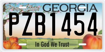 GA license plate PZB1454