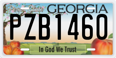 GA license plate PZB1460