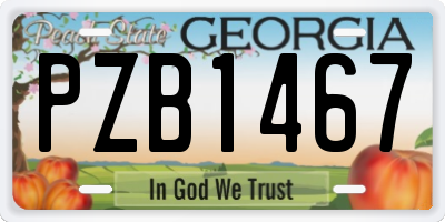 GA license plate PZB1467