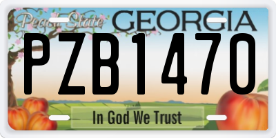 GA license plate PZB1470