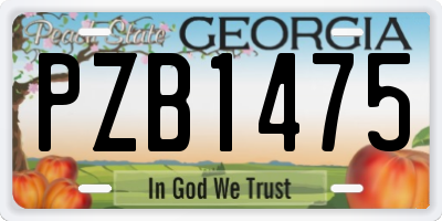 GA license plate PZB1475