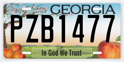 GA license plate PZB1477