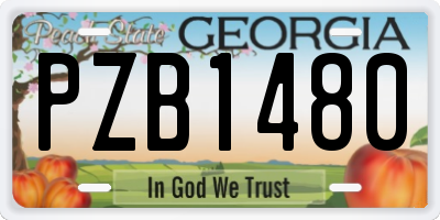 GA license plate PZB1480