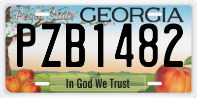 GA license plate PZB1482