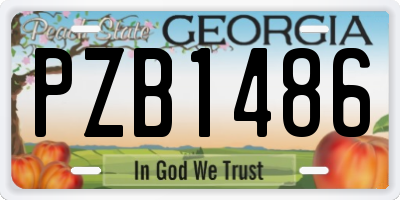 GA license plate PZB1486