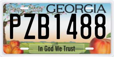 GA license plate PZB1488
