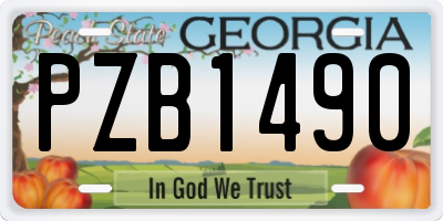 GA license plate PZB1490