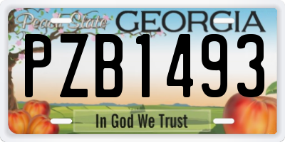 GA license plate PZB1493