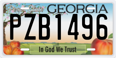 GA license plate PZB1496