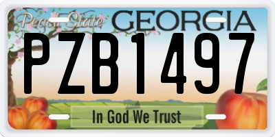 GA license plate PZB1497