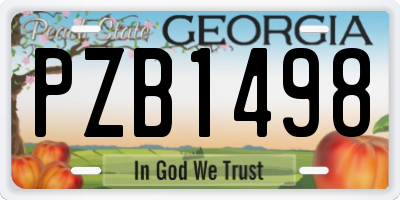 GA license plate PZB1498