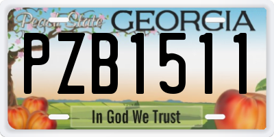 GA license plate PZB1511