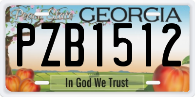 GA license plate PZB1512