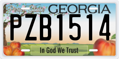GA license plate PZB1514