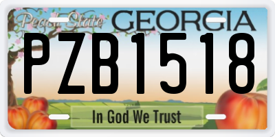 GA license plate PZB1518