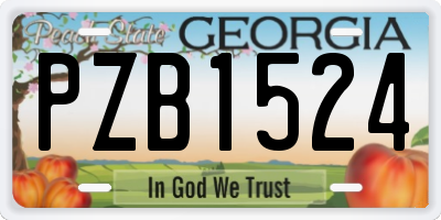 GA license plate PZB1524