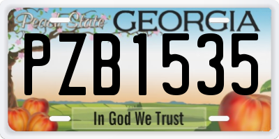 GA license plate PZB1535