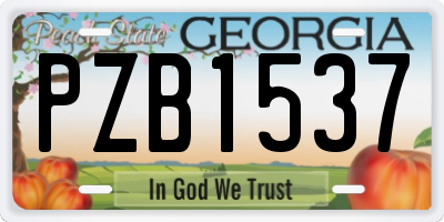GA license plate PZB1537