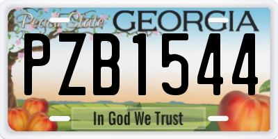 GA license plate PZB1544