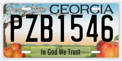 GA license plate PZB1546