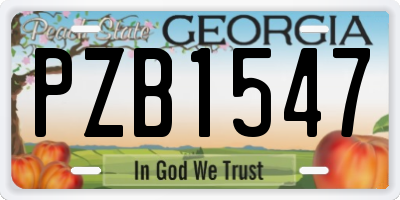 GA license plate PZB1547