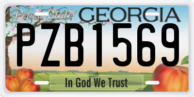 GA license plate PZB1569