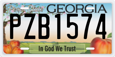 GA license plate PZB1574