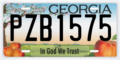 GA license plate PZB1575