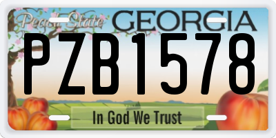 GA license plate PZB1578