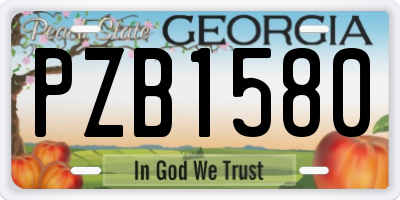 GA license plate PZB1580