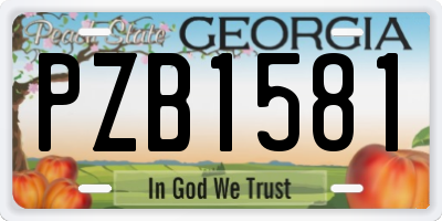 GA license plate PZB1581