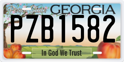 GA license plate PZB1582