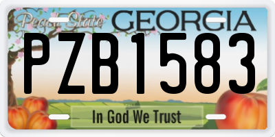 GA license plate PZB1583
