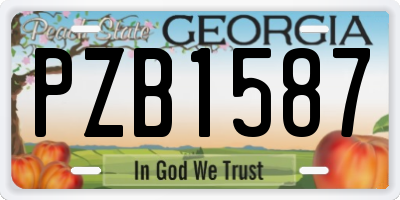 GA license plate PZB1587