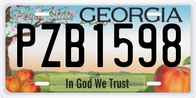 GA license plate PZB1598